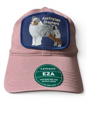 Legacy Dusty Pink Australian Shepherd dog patch hat Cap NWT Unisex P&P Co